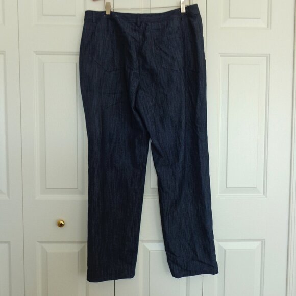 Peck Peck Weekend Embroidered Lightweight Cotton Gray Pockets Pants Women Sz 16 - Picture 4 of 7